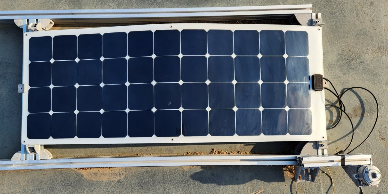 Photovoltaic module in an experimental mounting frame