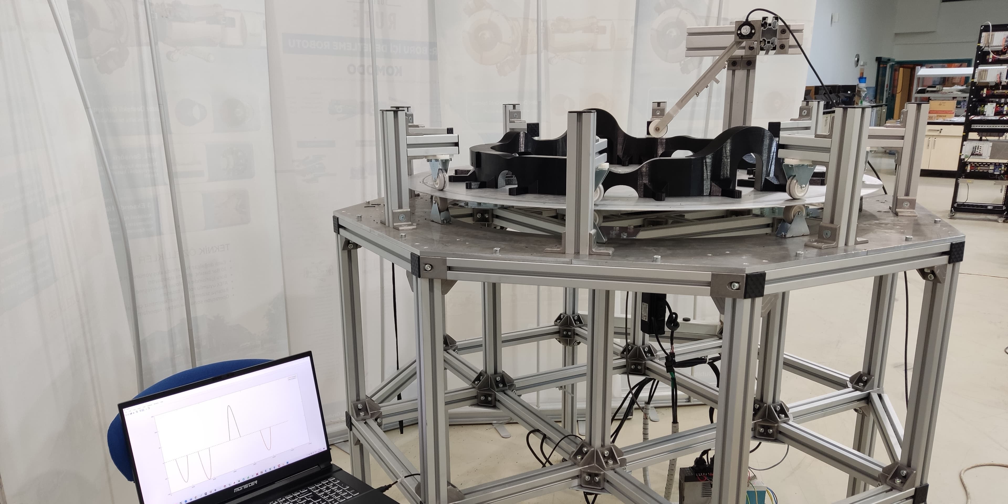 Laboratory overview of the modular caliper sensor test rig