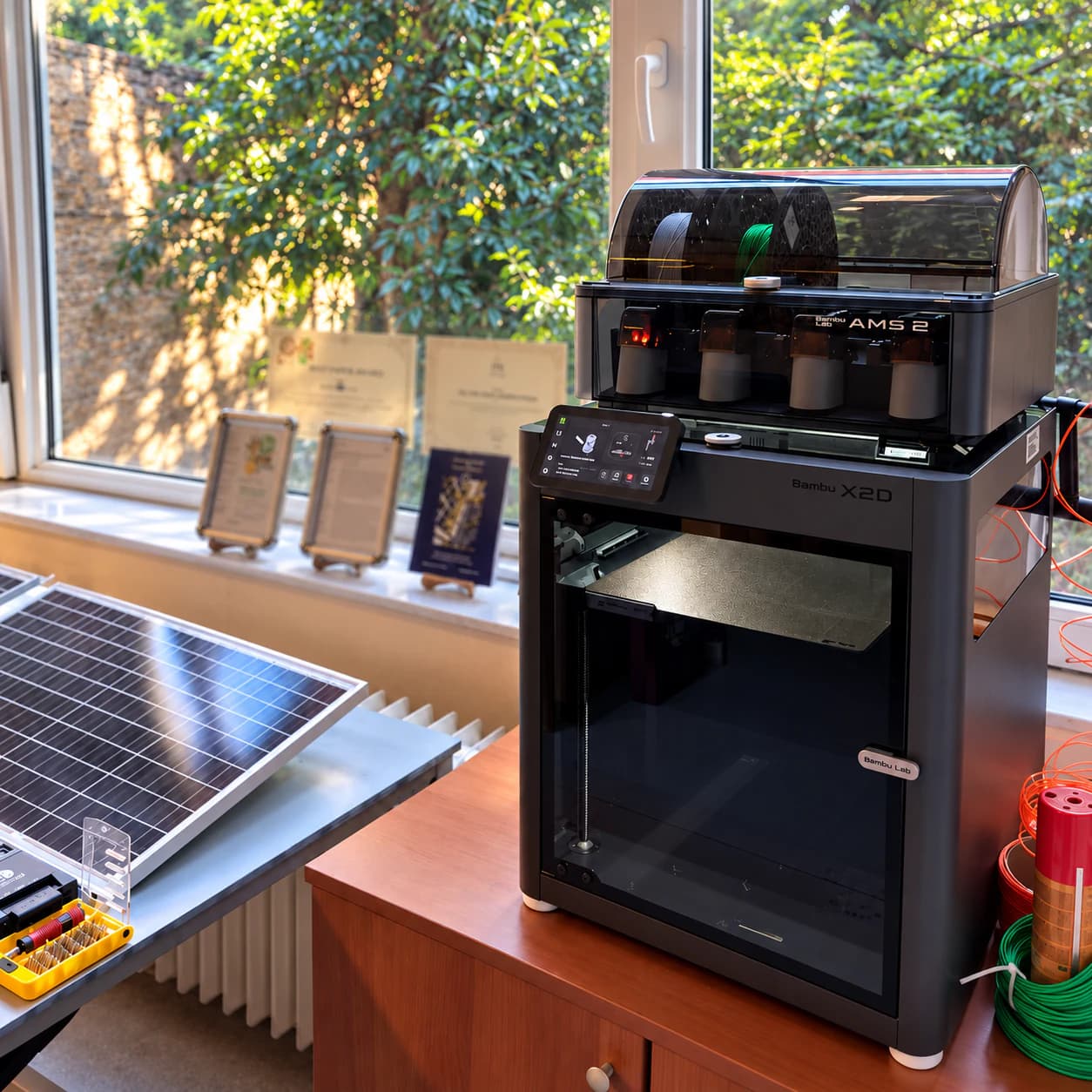 3D printer and filament system in the laboratory